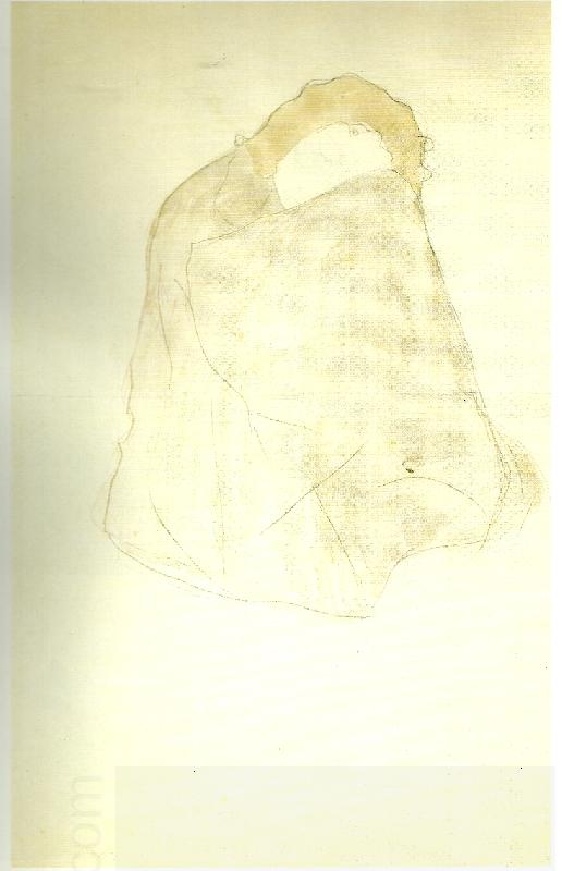 Gustav Klimt hopkrupen kvinnofigur